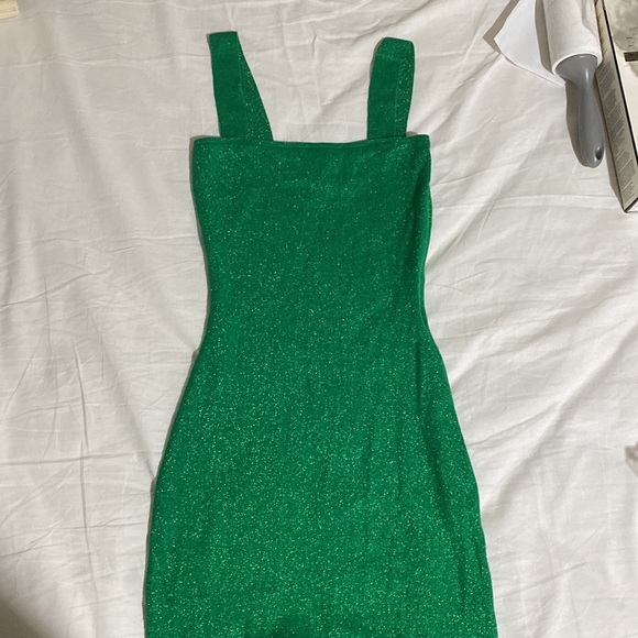 Superdown Zoe Square Neck Dress in Metallic Green - Picture 6 of 6